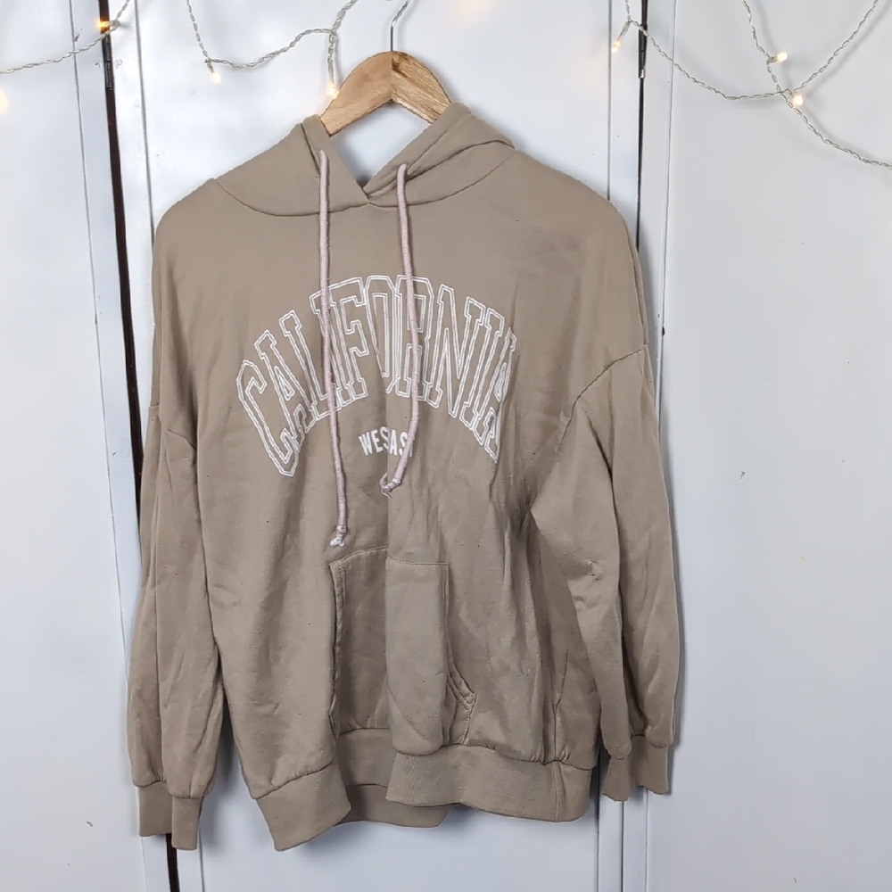 SHEIN Tan California Graphic Hoodie